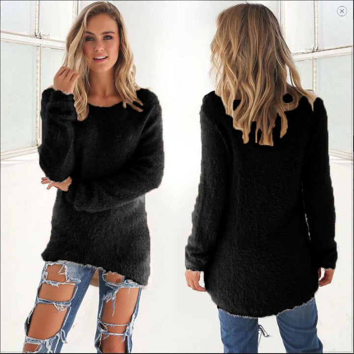 Amelia - Lässiger plüschiger Pullover