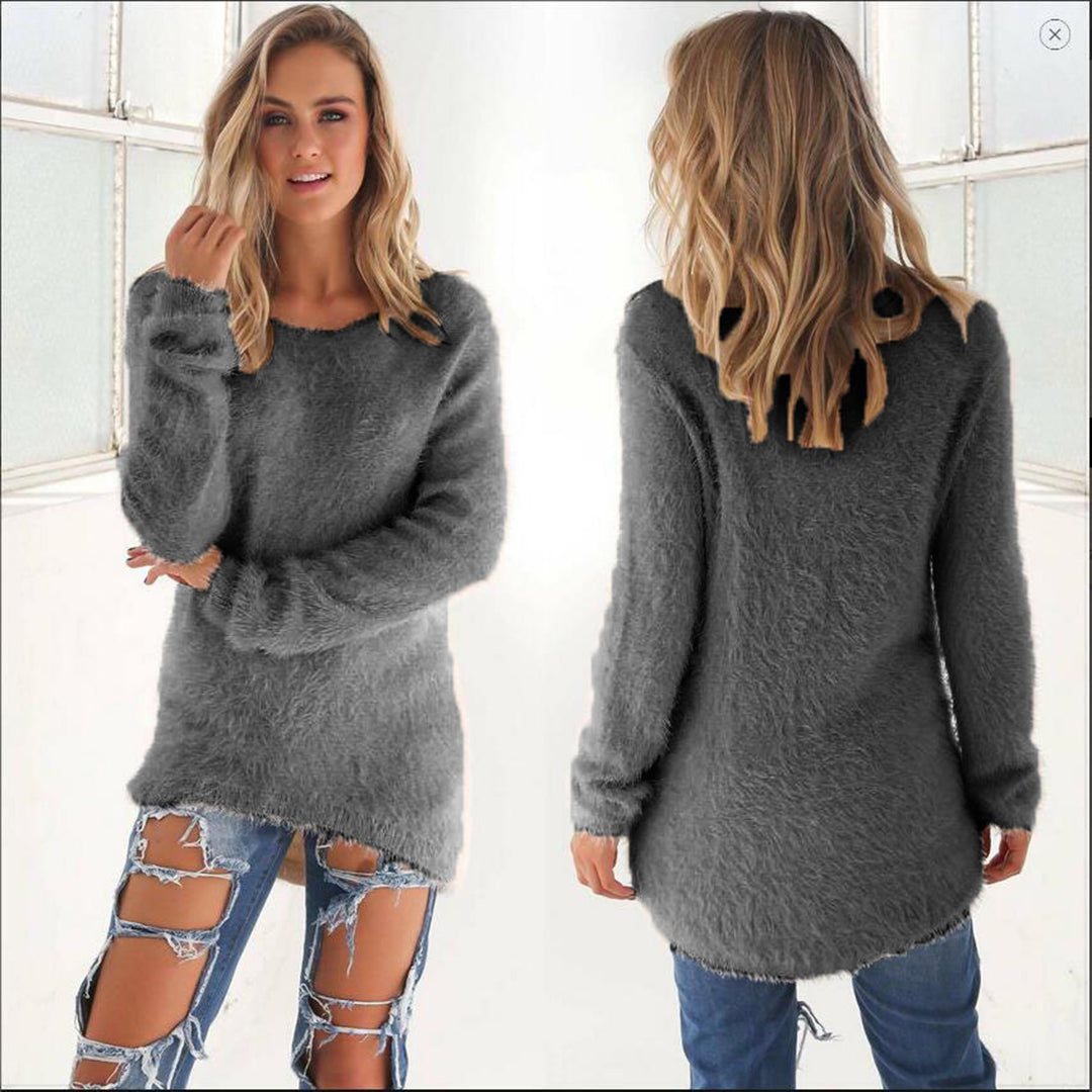 Amelia - Lässiger plüschiger Pullover