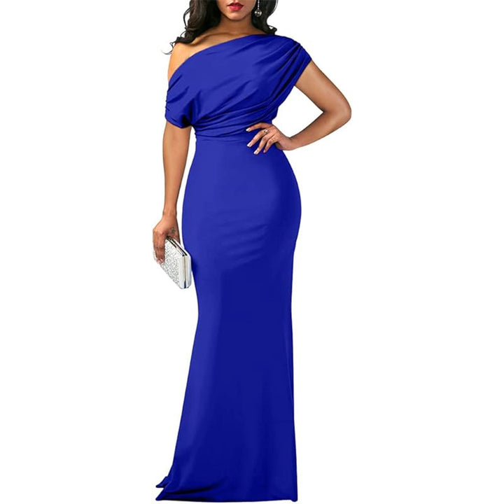 Christine - Elegant High-Neck Slit Dress