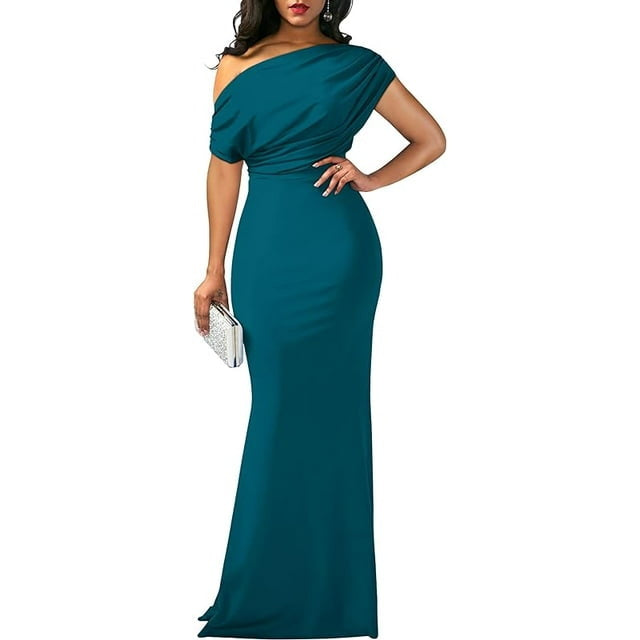 Christine - Elegant High-Neck Slit Dress