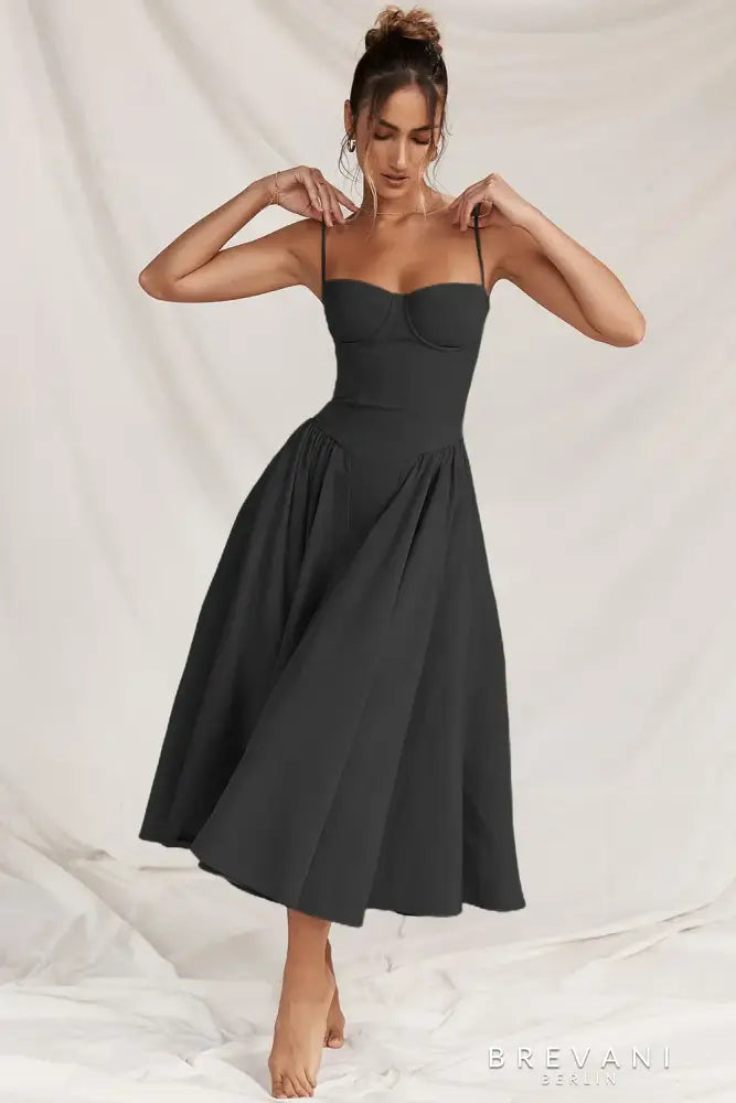 Ellie™ - Sleeveless Corset Midi Dress - Attractive Fit