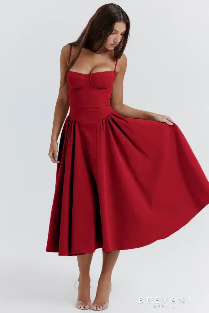 Ellie™ - Sleeveless Corset Midi Dress - Attractive Fit