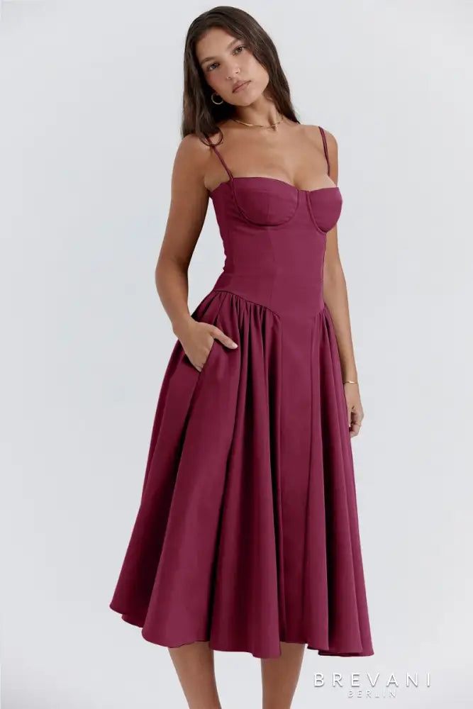 Ellie™ - Sleeveless Corset Midi Dress - Attractive Fit