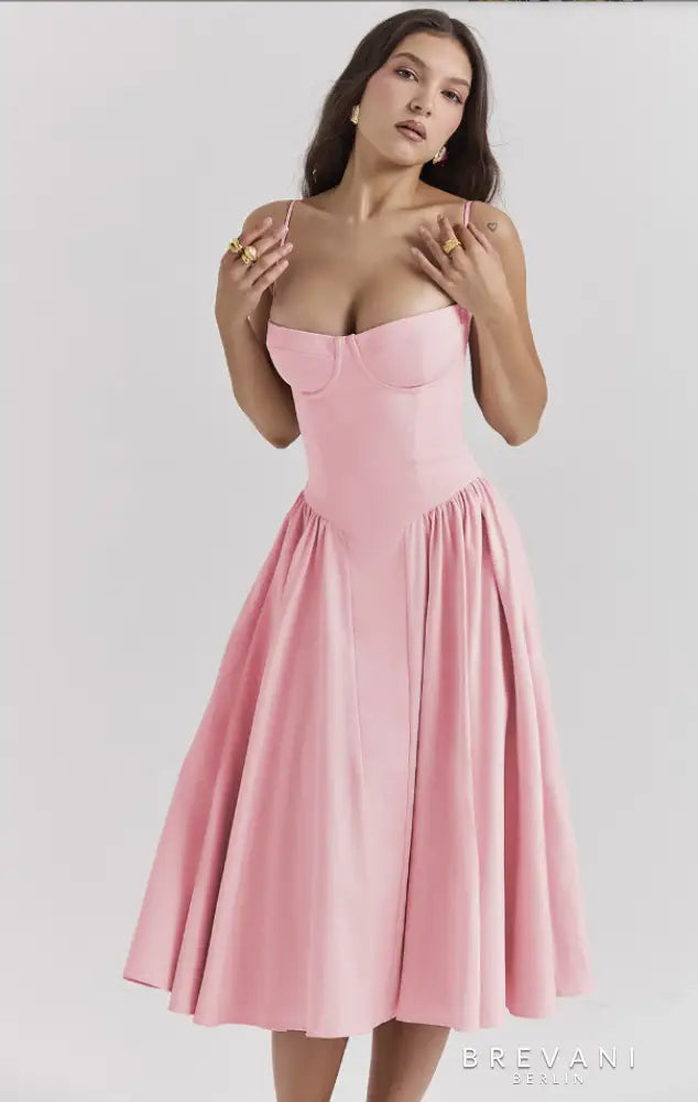 Ellie™ - Sleeveless Corset Midi Dress - Attractive Fit