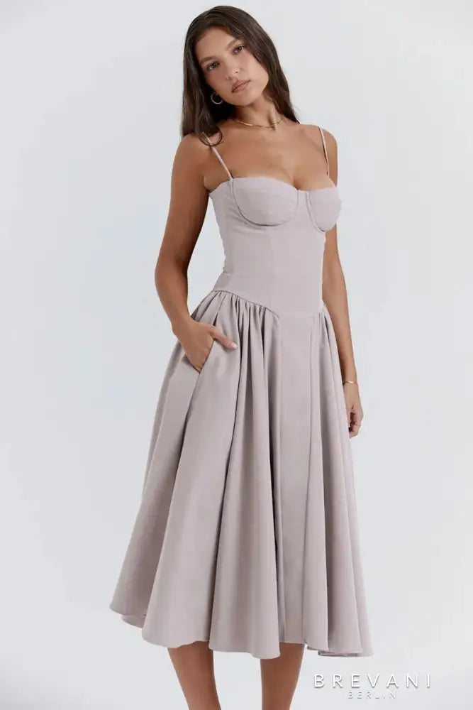 Ellie™ - Sleeveless Corset Midi Dress - Attractive Fit