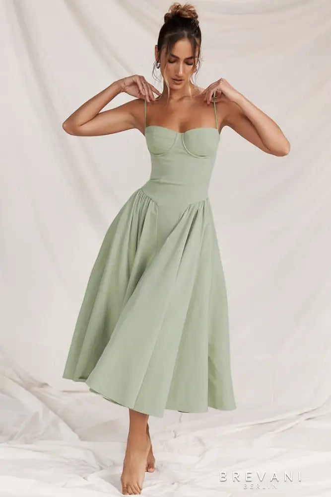 Ellie™ - Sleeveless Corset Midi Dress - Attractive Fit