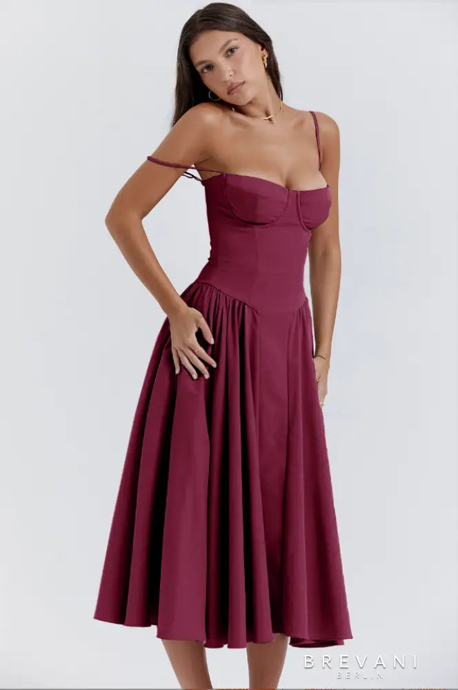 Ellie™ - Sleeveless Corset Midi Dress - Attractive Fit